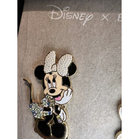 Disney x Baublebar Minnie Mouse Pearl/Rhinestone Enamel Earrings NEW - Picture 5 of 7